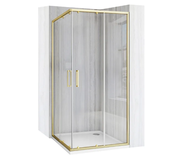 Душевая кабина 80x80x190 стекло прозрачное City Gold Brush REA 2026/2
